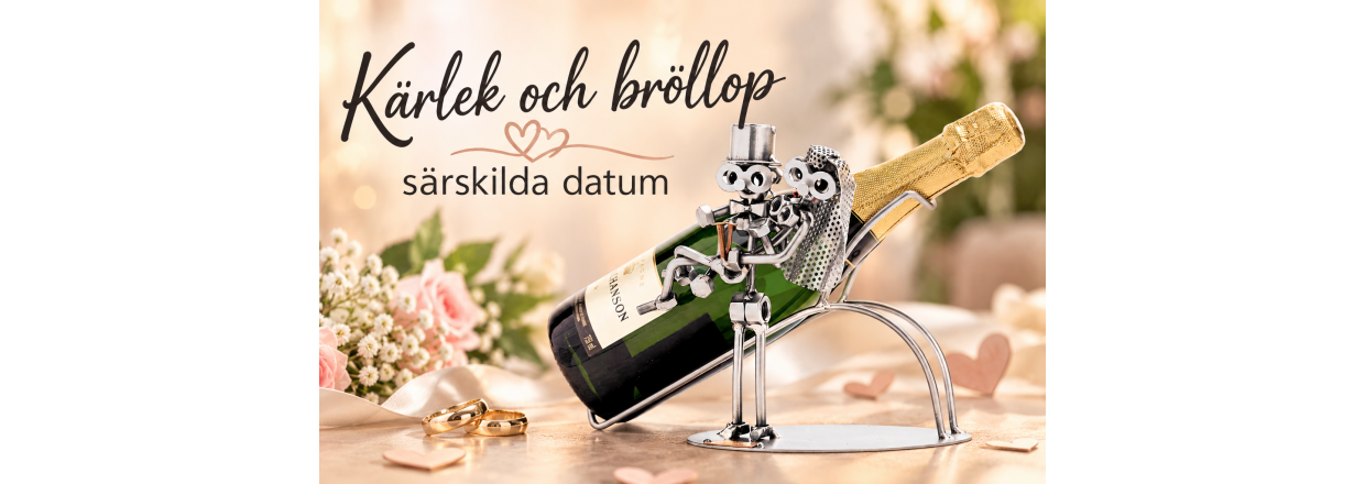Metallfigur med brudpar som ett minne av en speciell br�llopsdag.