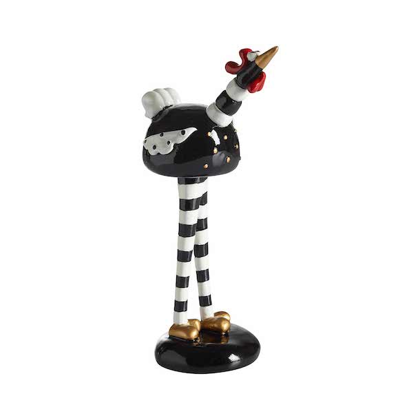 Nääsgränsgården Gyllenkrok 17 cm - Høne Figur - Med Stribede Ben - Sort