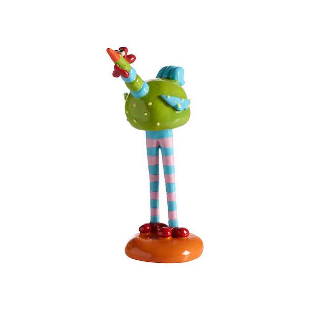 Nääsgränsgården Gyllenkrok 17 cm - Høne Figur - Med Stribede Ben - Grøn