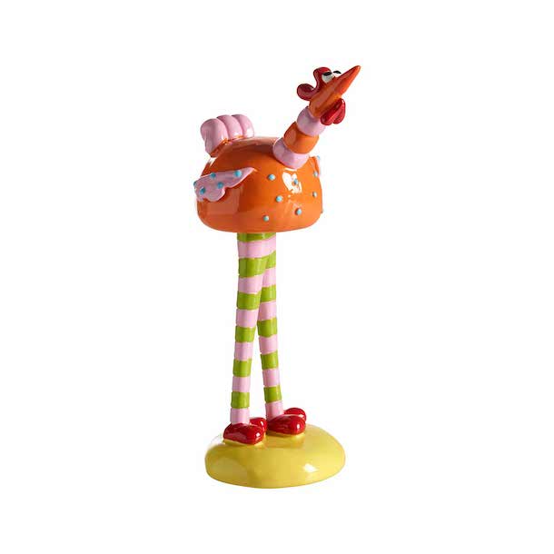 Nääsgränsgården Gyllenkrok 17 cm - Høne Figur - Med Stribede Ben - Orange