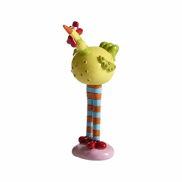 Nääsgränsgården Gyllenkrok 12 cm - Høne Figur - Med Stribede Ben - Gul