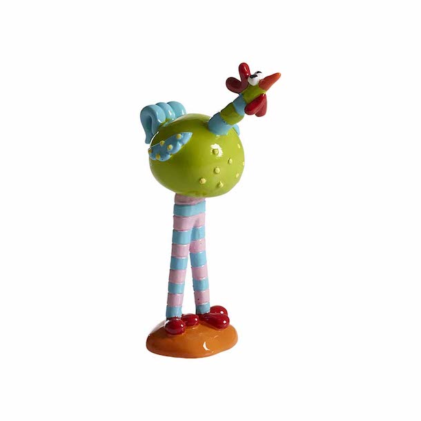 Nääsgränsgården Gyllenkrok 12 cm - Høne Figur - Med Stribede Ben - Grøn