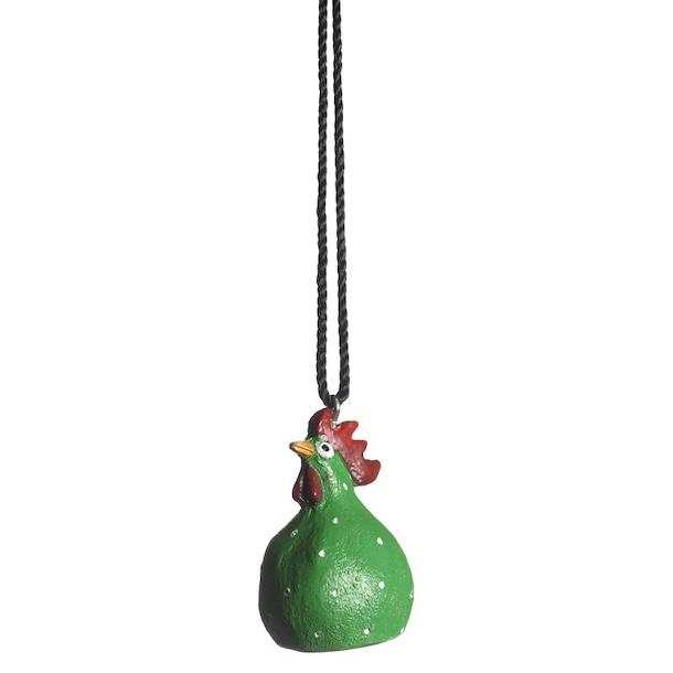 Nääsgränsgården - Hængende Høne 4 cm - Emerald Grøn