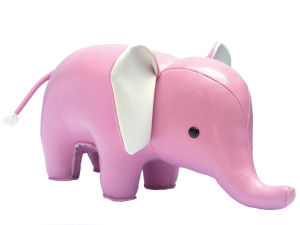 Züny Elefant - lyserød - Dørstopper / Bogstøtte