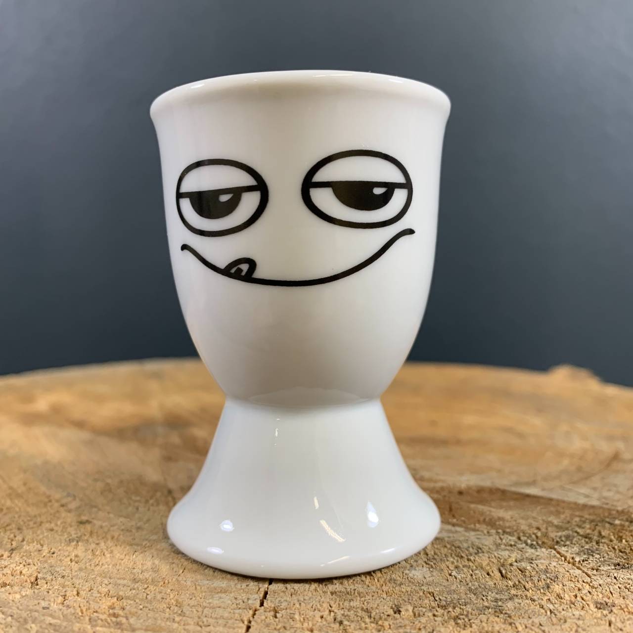 Porcelæn Æggebæger 7cm - Sjovt Ansigt