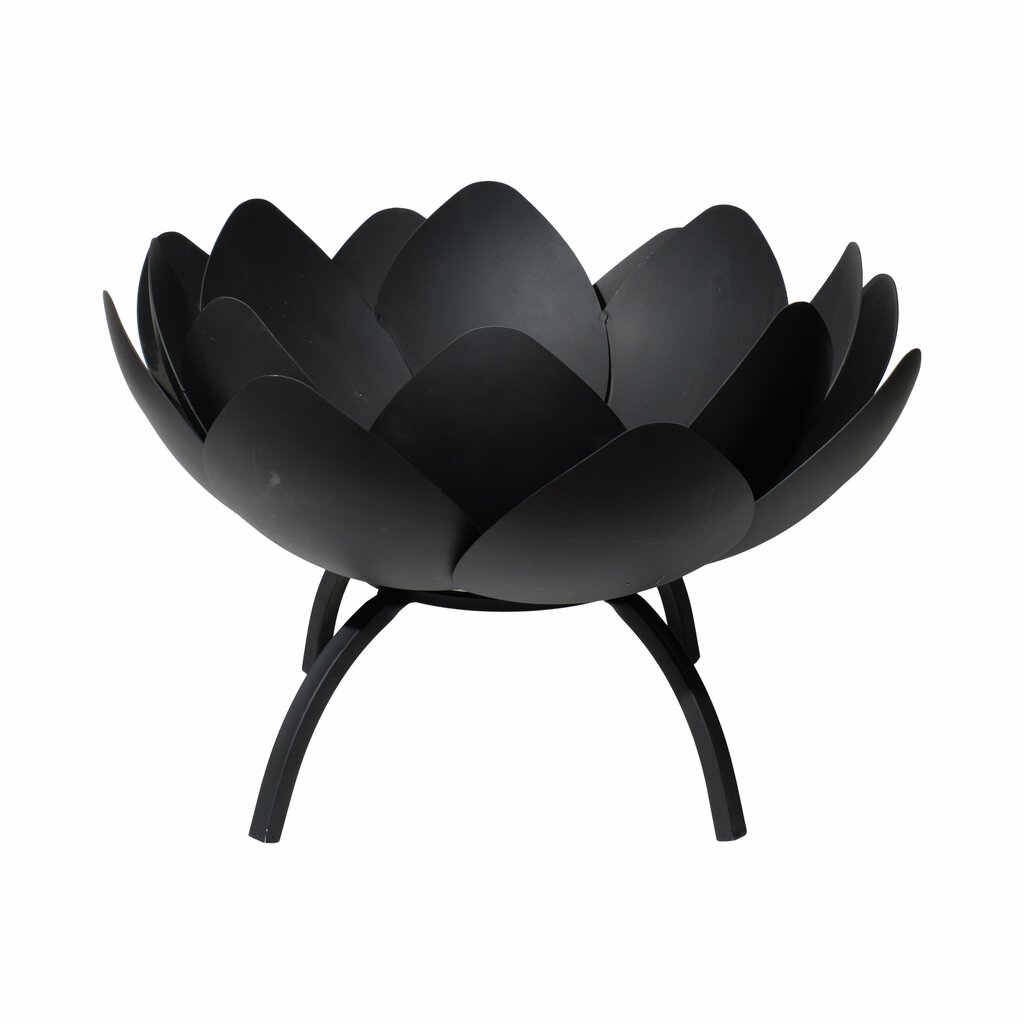 Bålfad Metal bålfad i blomsterform Sort 60 cm