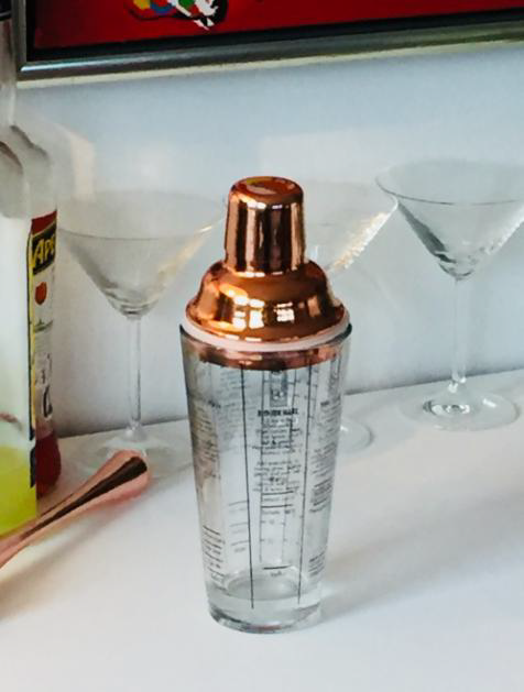 Kobber - Shaker i glas med kobberlåg