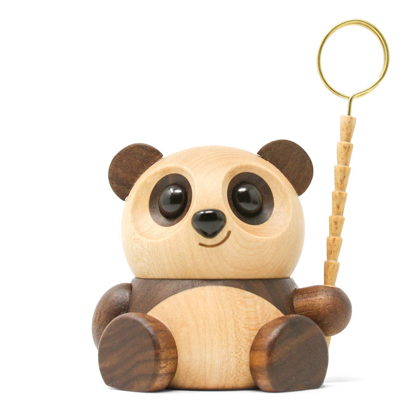 FableWood Panda Chi Chi L - træfigur med flag og clip