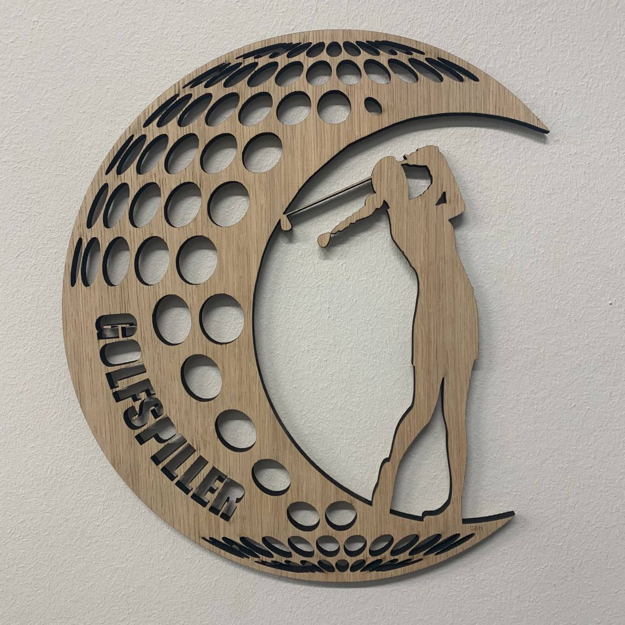 Træskilt - Golfspiller - Kvinde