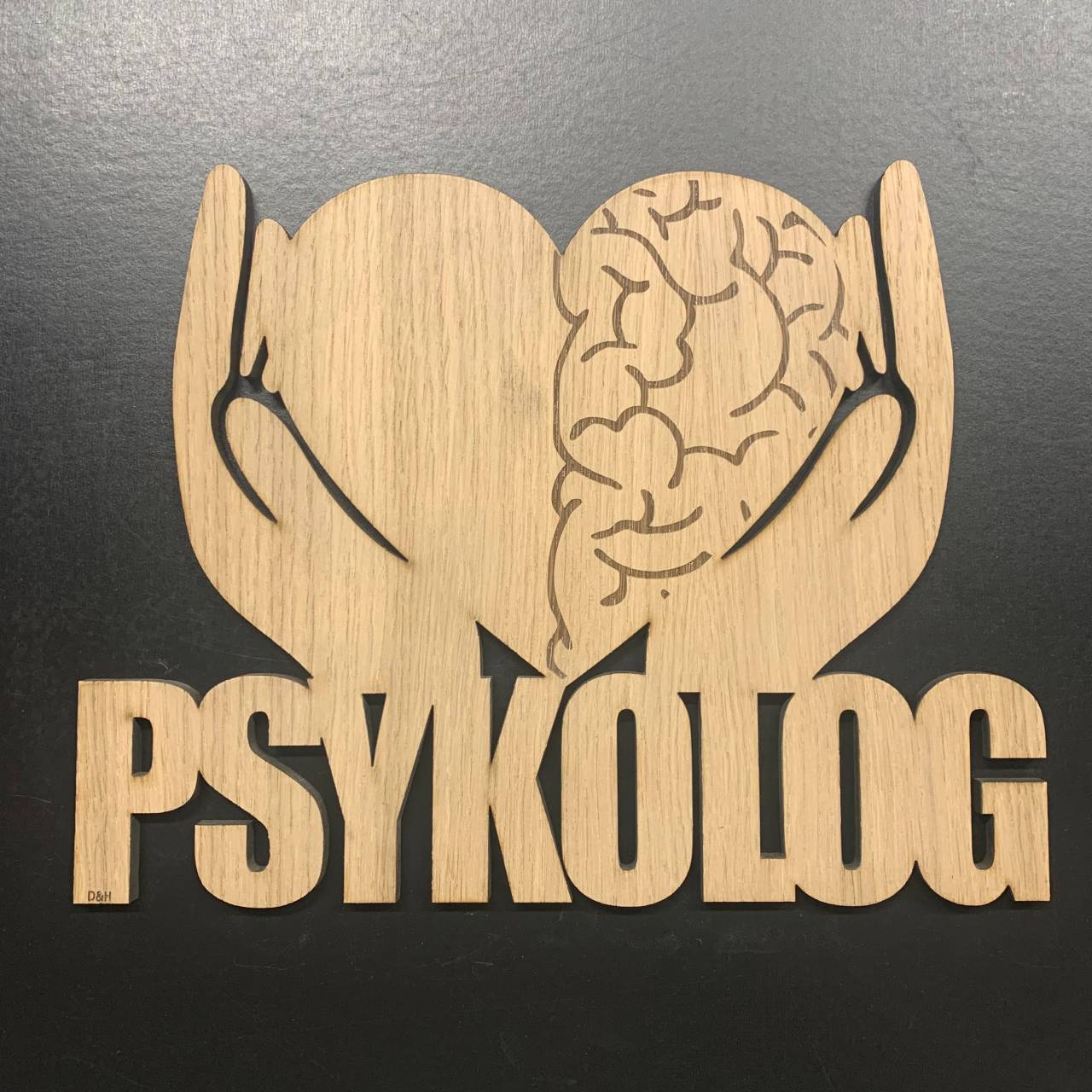 Træskilt - Psykolog