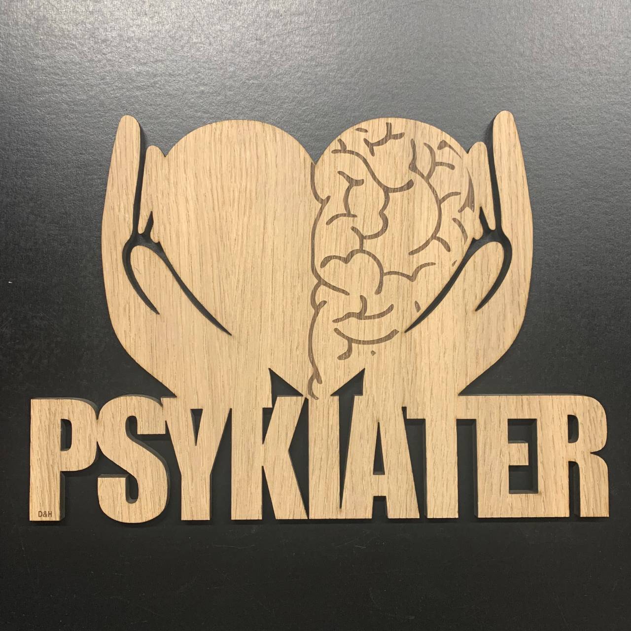 Træskilt - Psykiater