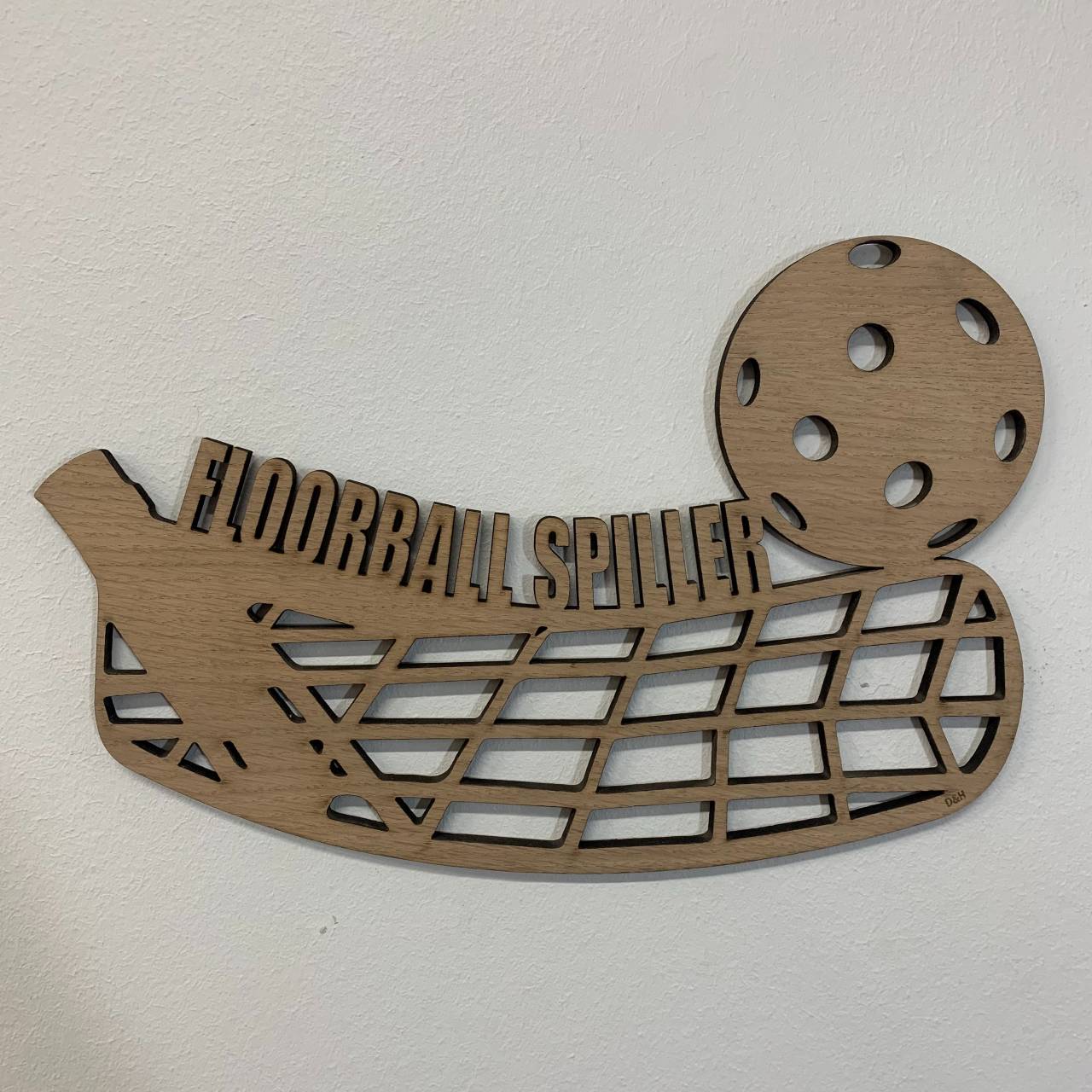 Træskilt - Floorball Spiller