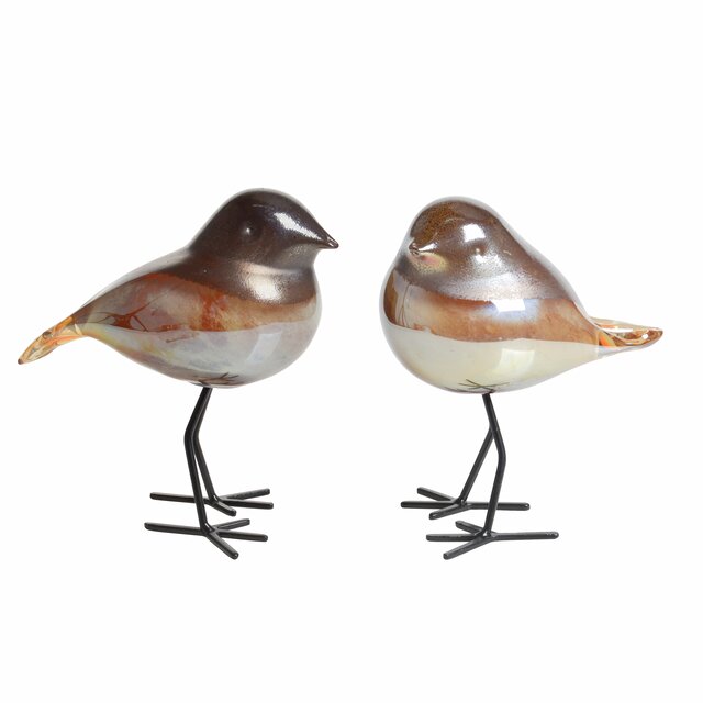 Figur - Glas fugle sæt/2 stk.