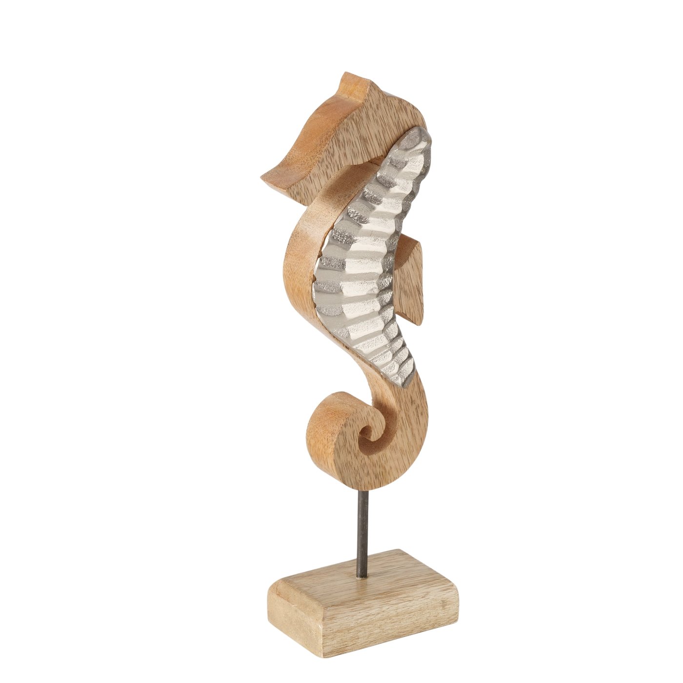 Figur - Søhest i mangotræ - Højde 27 cm.