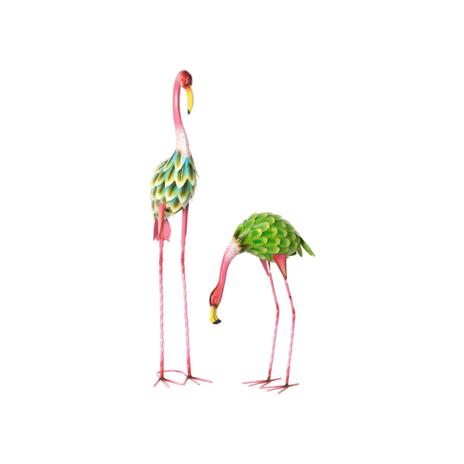 Flamingo havefigur - Sæt med 2 stk.