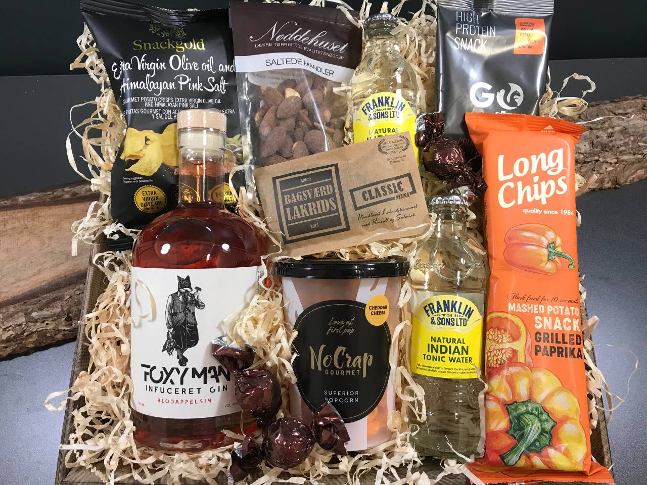 Gavekurv til ham - Foxyman gin og hygge