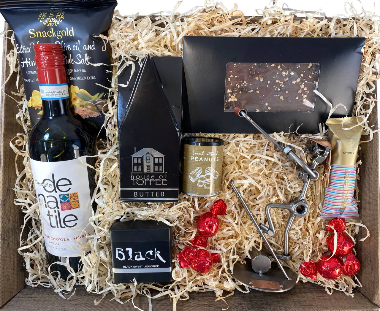 Gavekurv med metalfigur - Maler - Bygningsmaler - Kvinde - Vin og hygge