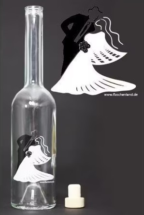 Glasflaske - Brudepar - 350 ml