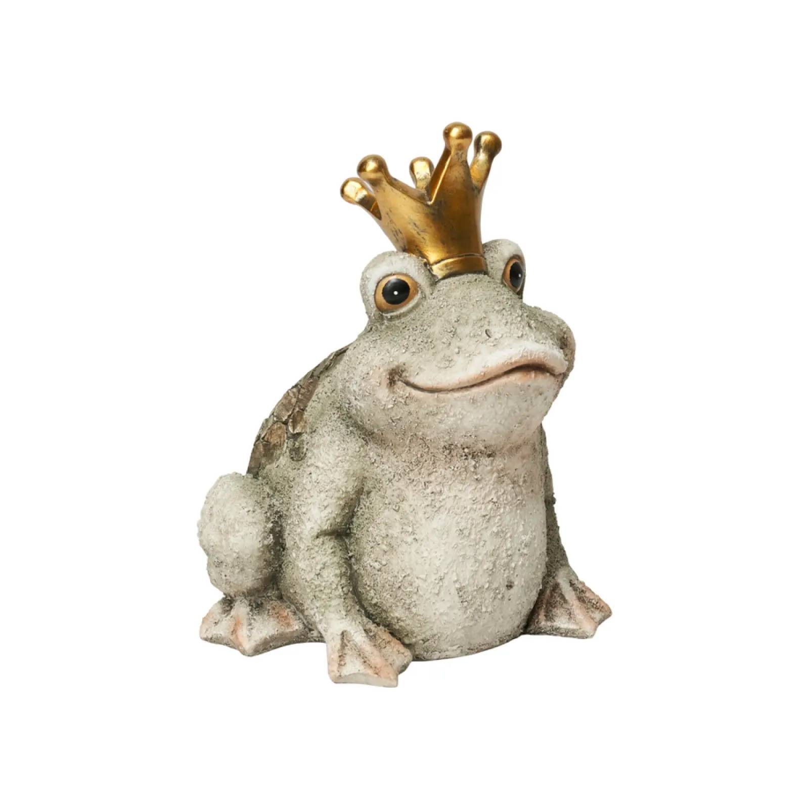 Havefigur - Frø med krone