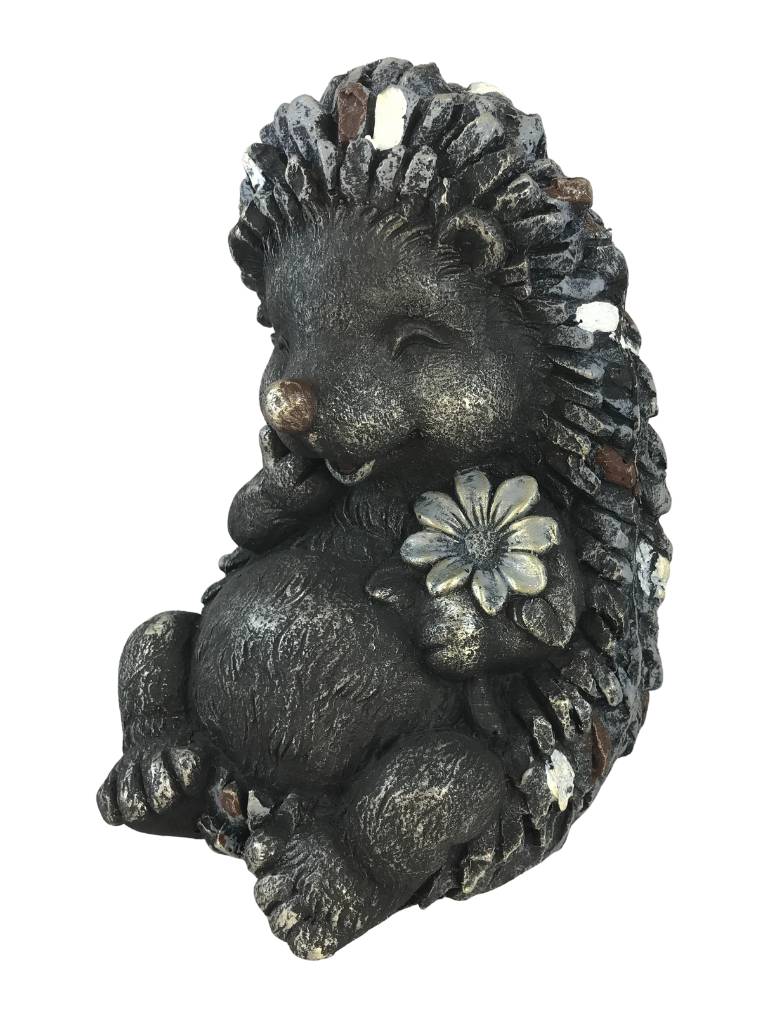 Havefigur - Pindsvin med blomst