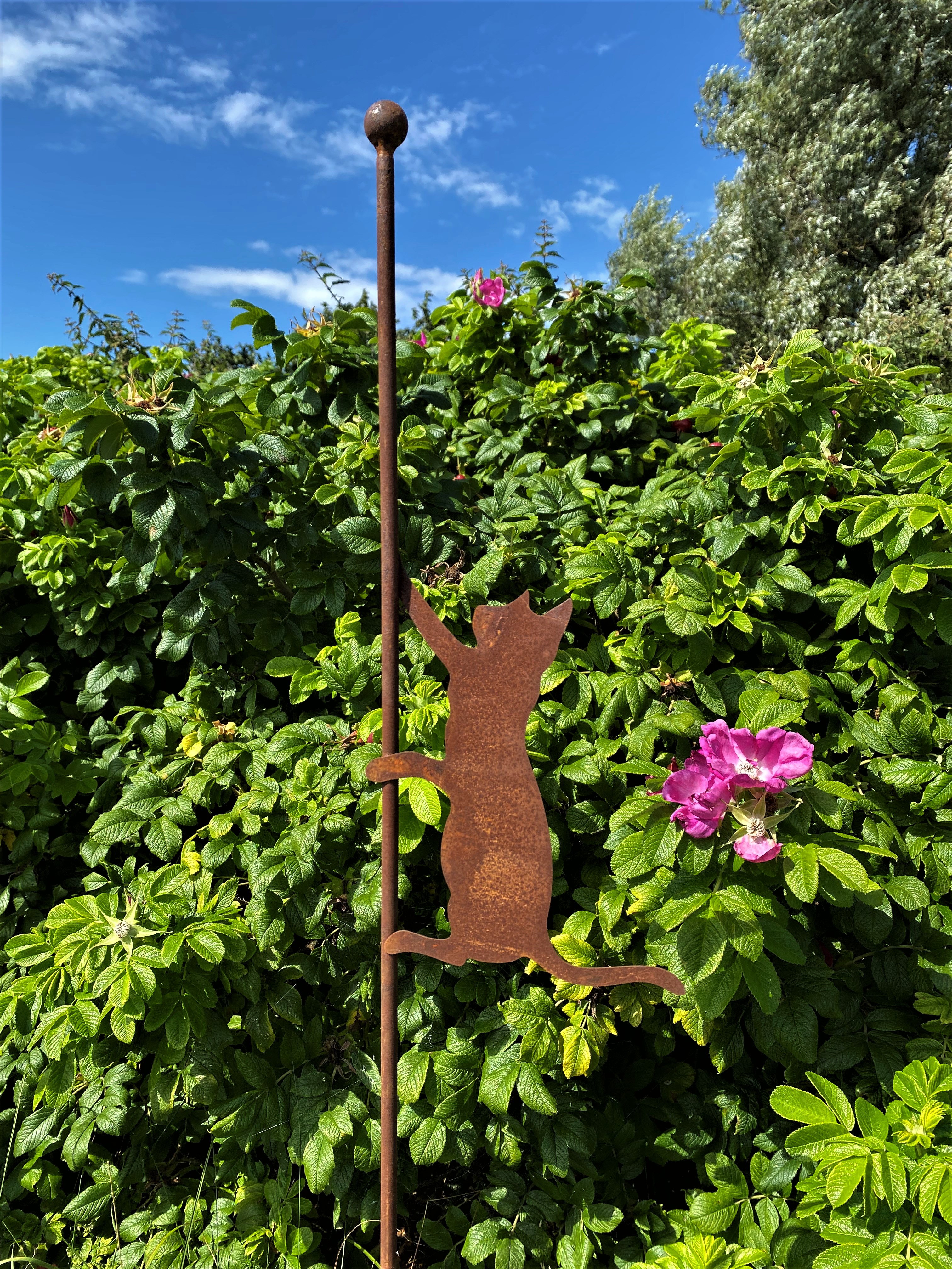 Havespyd - Kat der klatrer på pæl - H 112 cm