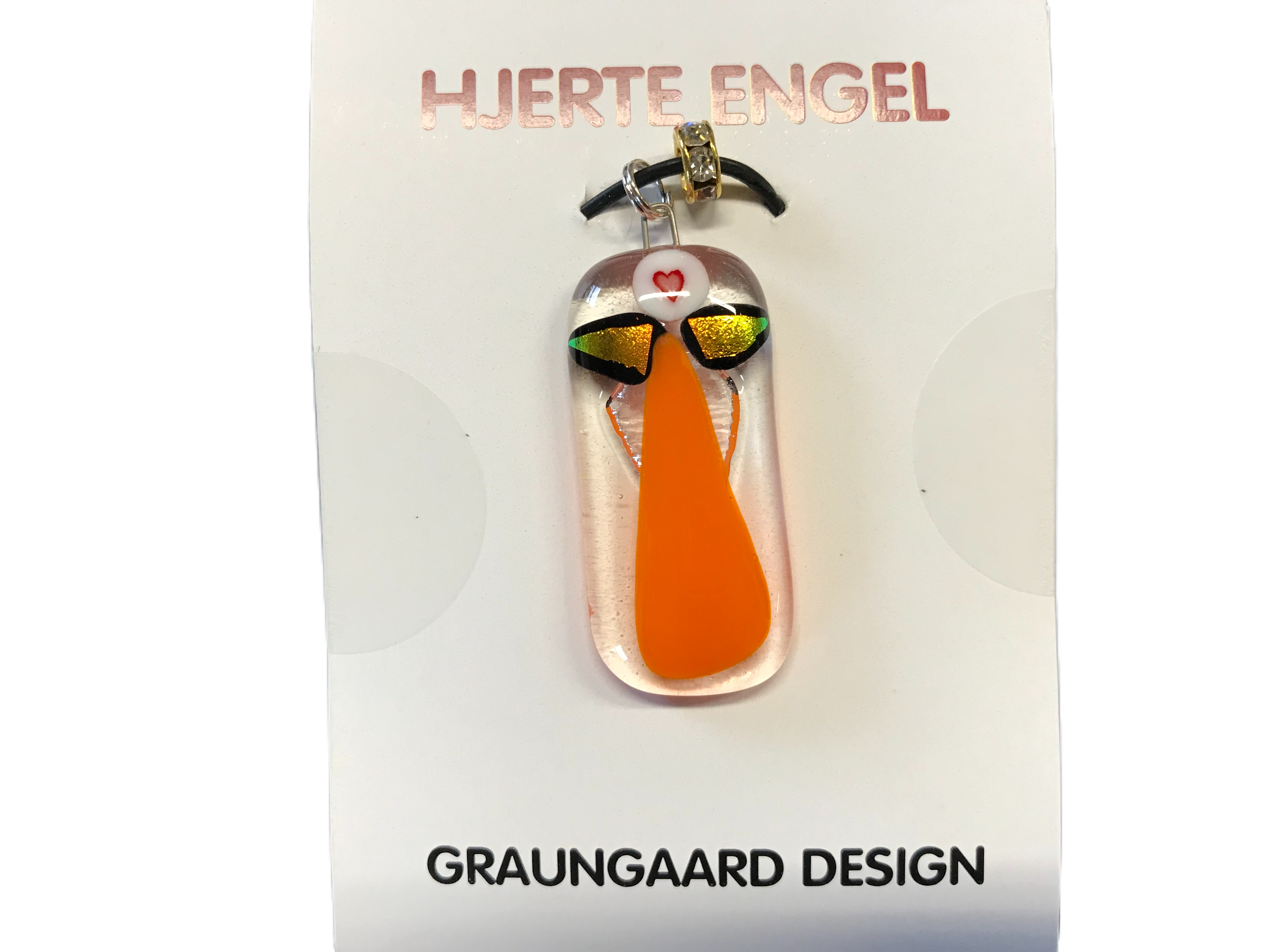 Hjerte Engel - Halskæde Med Glas Engel - Nr.2