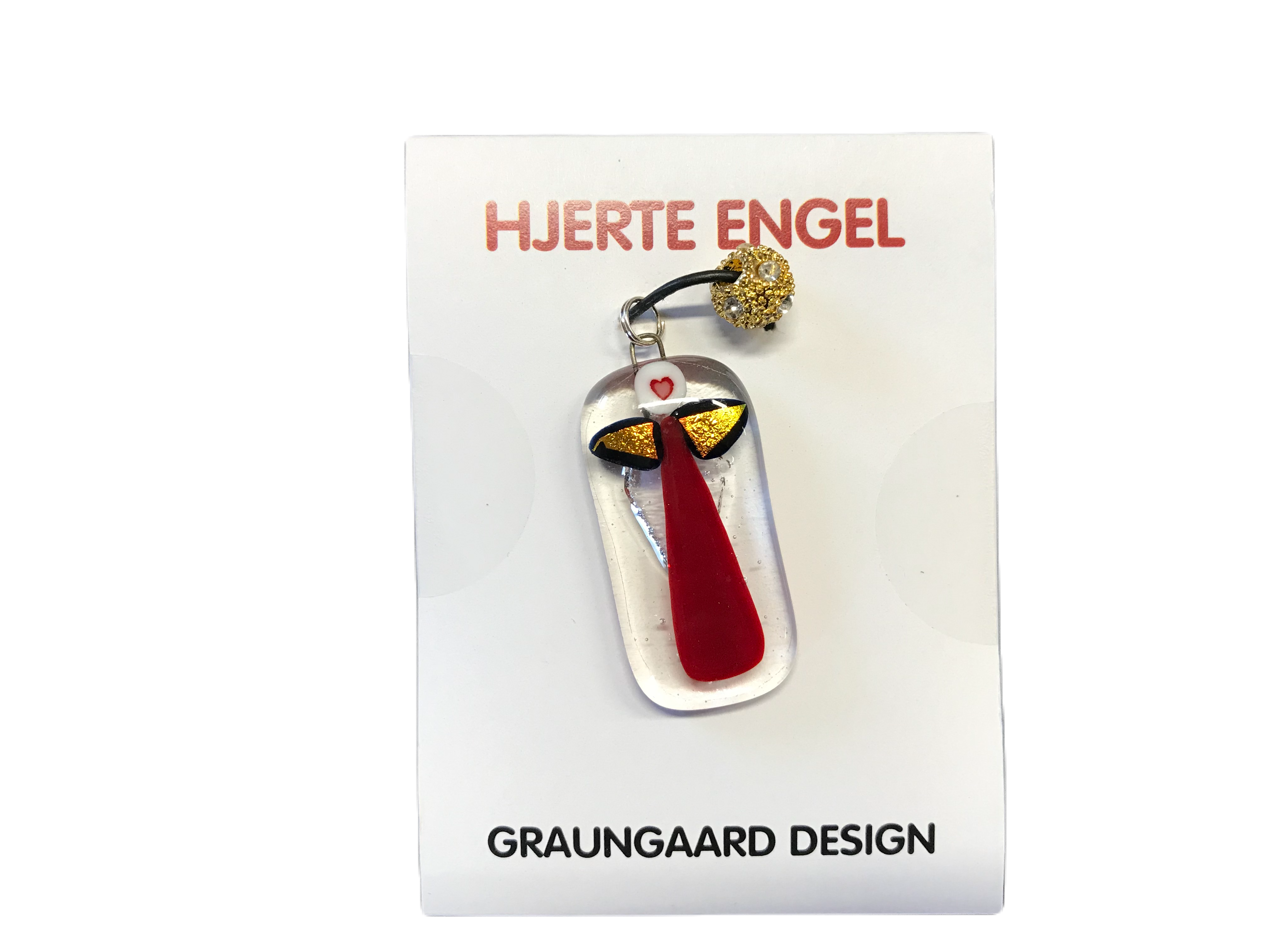Hjerte Engel - Halskæde Med Glas Engel - Nr. 9