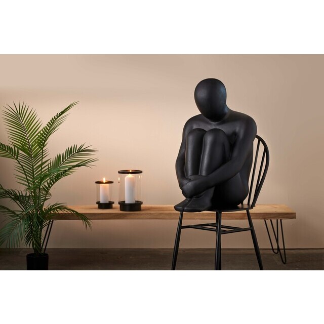 Indre Rum Skulpturel Figur i Sort Polystone