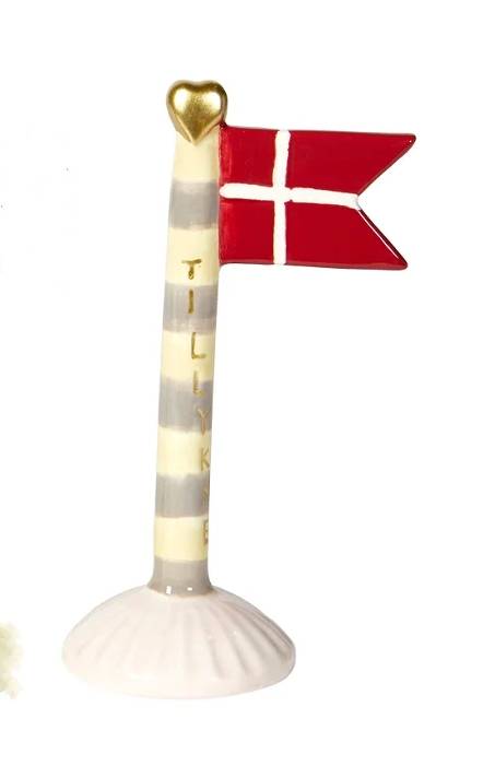 Keramik flag med tekst - Tillykke