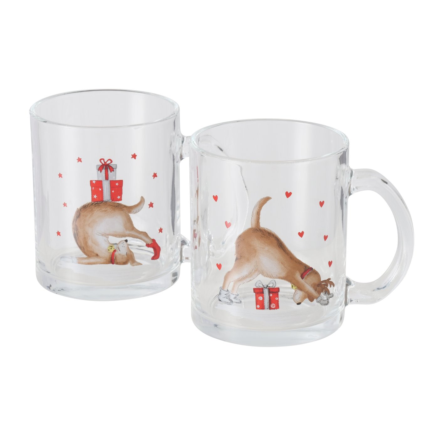 Krus - Julekrus med hunde - Glas krus