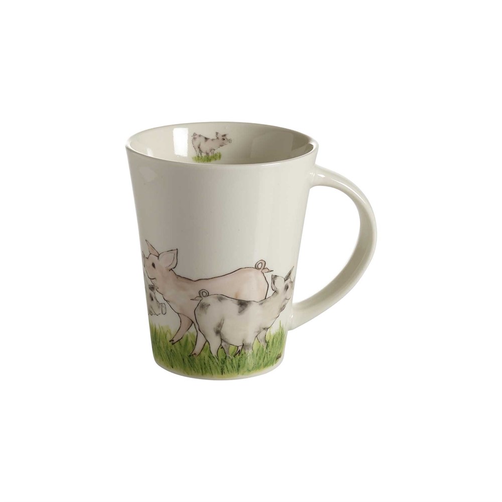 Krus med Grise Porcelænskrus 35 cl H 11 cm