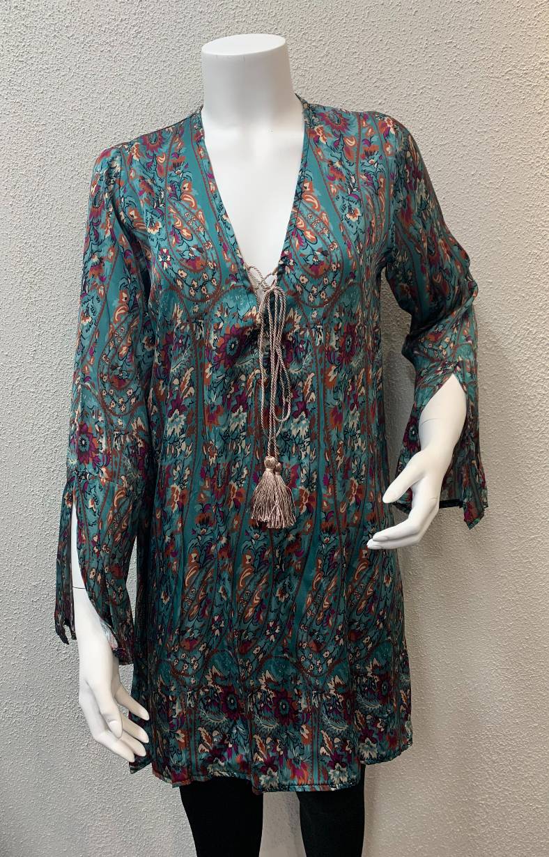 Linda Tunika - Flower - Turkis S/M