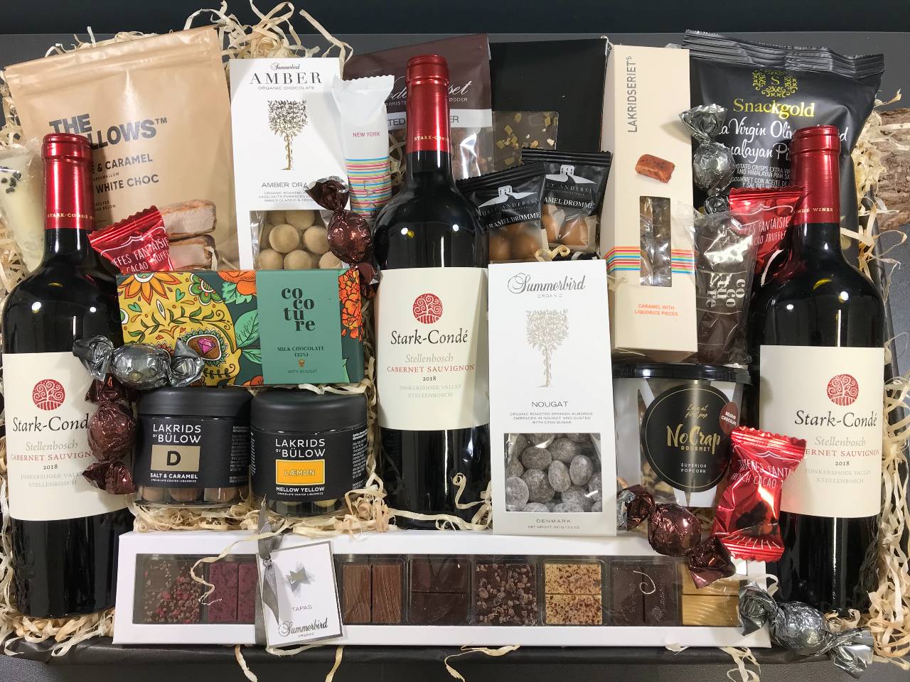 Gavekurv til ham - Luksus gavekurv med vin og hygge