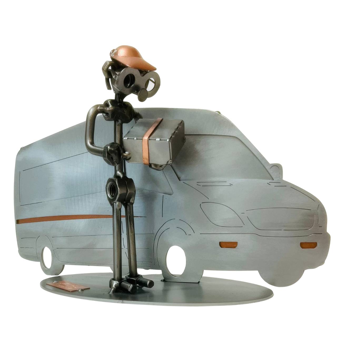 Metalfigur - Varevognschauffør - Pakkebud - Postbud