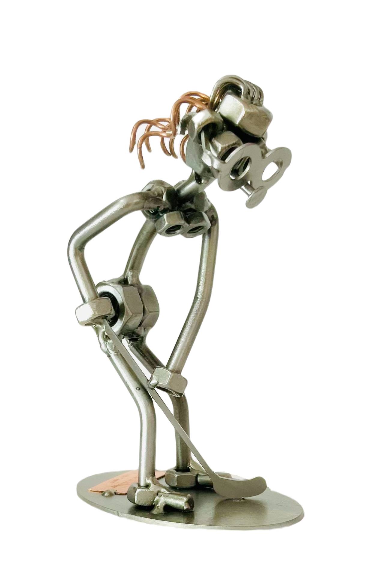 Metalfigur Floorball - Floorball spiller - Kvindelig floorball spiller