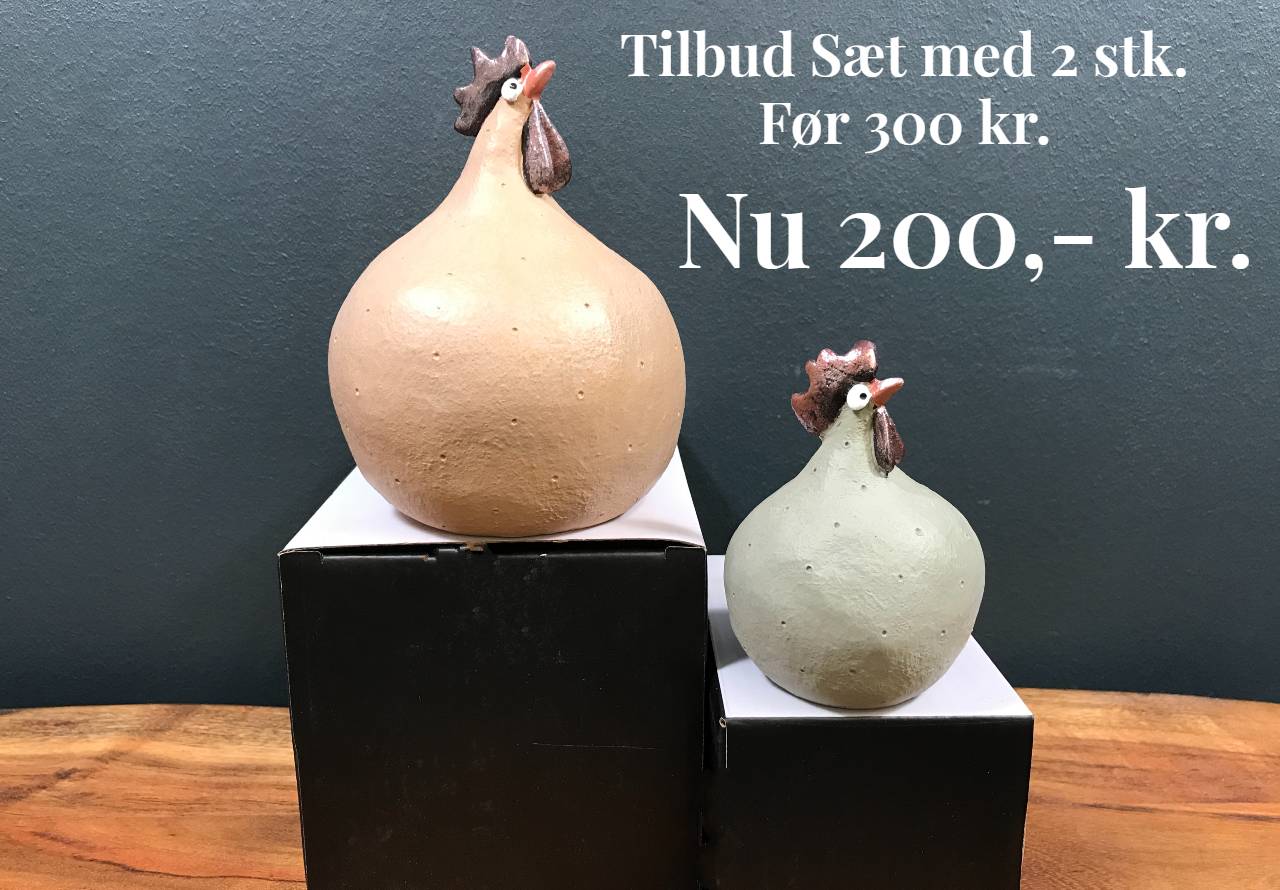 Nääsgränsgården høne figursæt - Sæt med 2 stk.