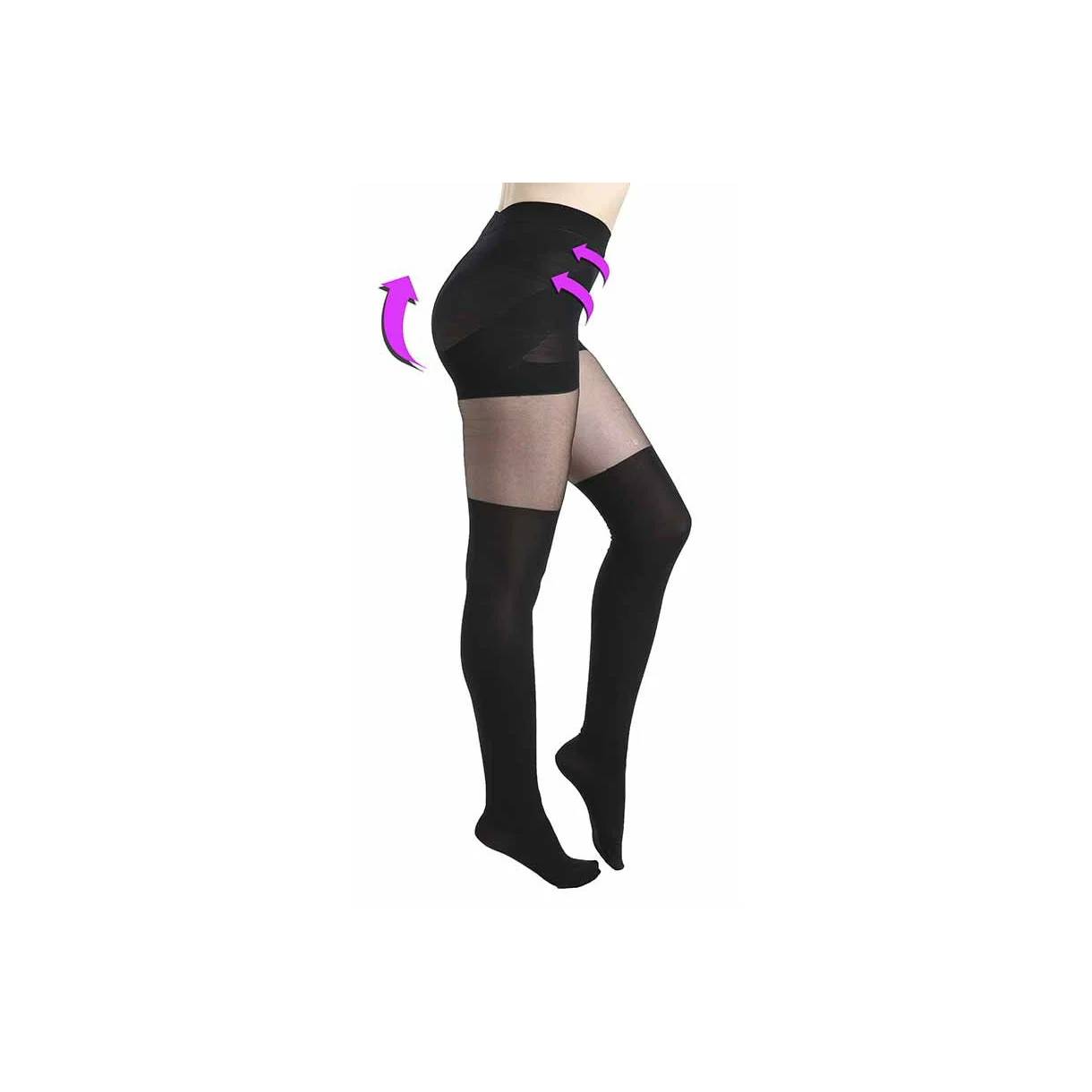 Pamela Mann - Strømpebukser overknee - Sort S/M (36-40) Højde: 152 163 cm