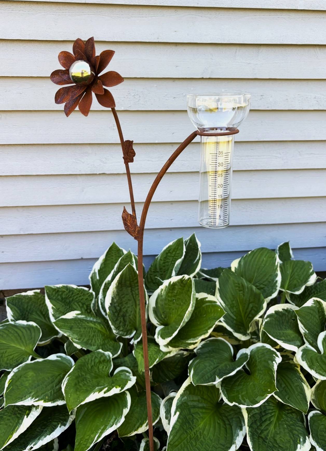 Regnmåler Blomst regnmåler i cortenstål