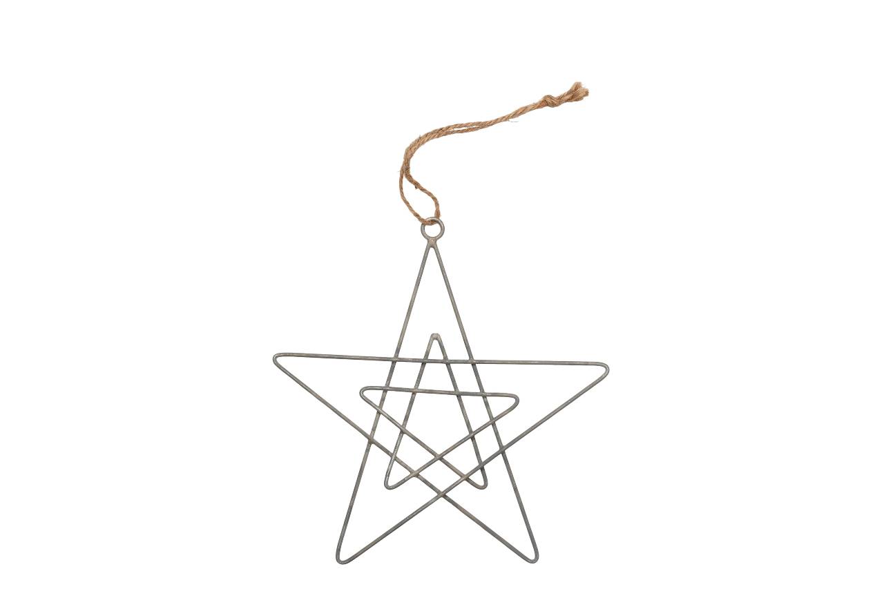 Stjerne - udendørs juleophæng - Metalstjerne D21 cm.