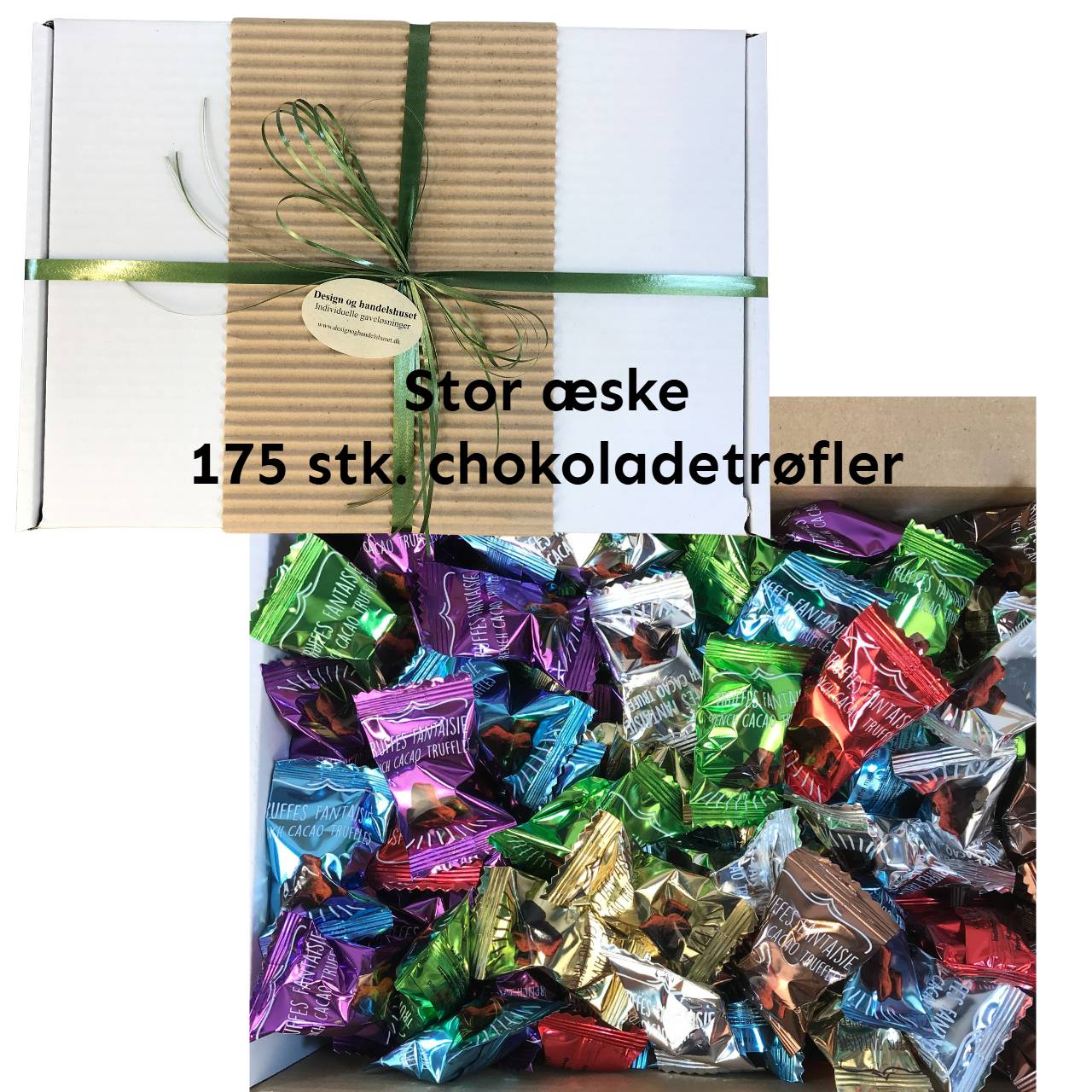Gaveæske med chokolade trøfler 175 stk. Stor og delbar gave