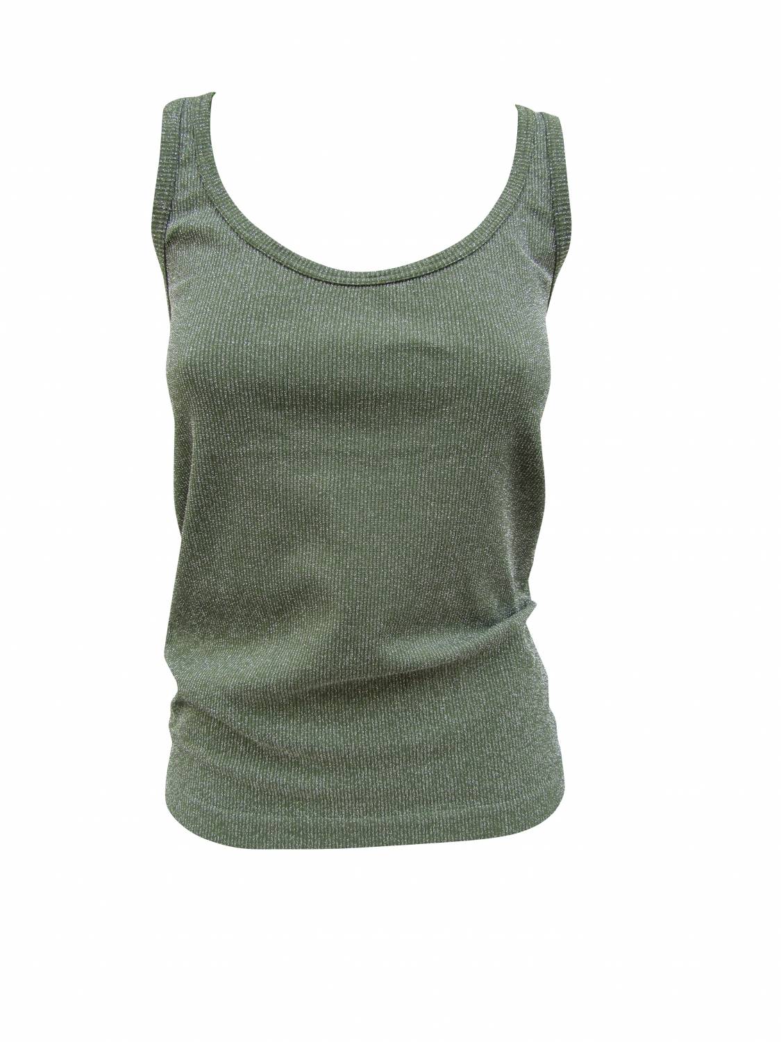 Tim og Simonsen - Top med glitter - Army grøn L/XL