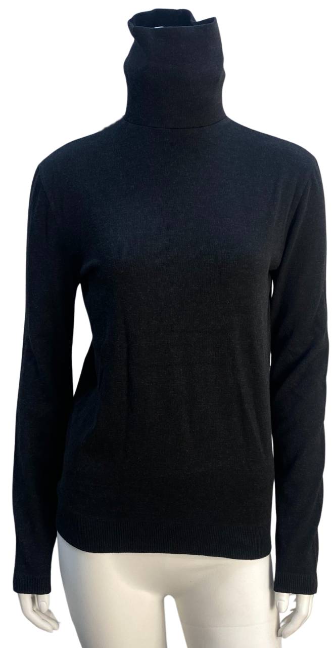 Tim og Simonsen - Bluse i cashmere med rullekrave - Sort L/XL
