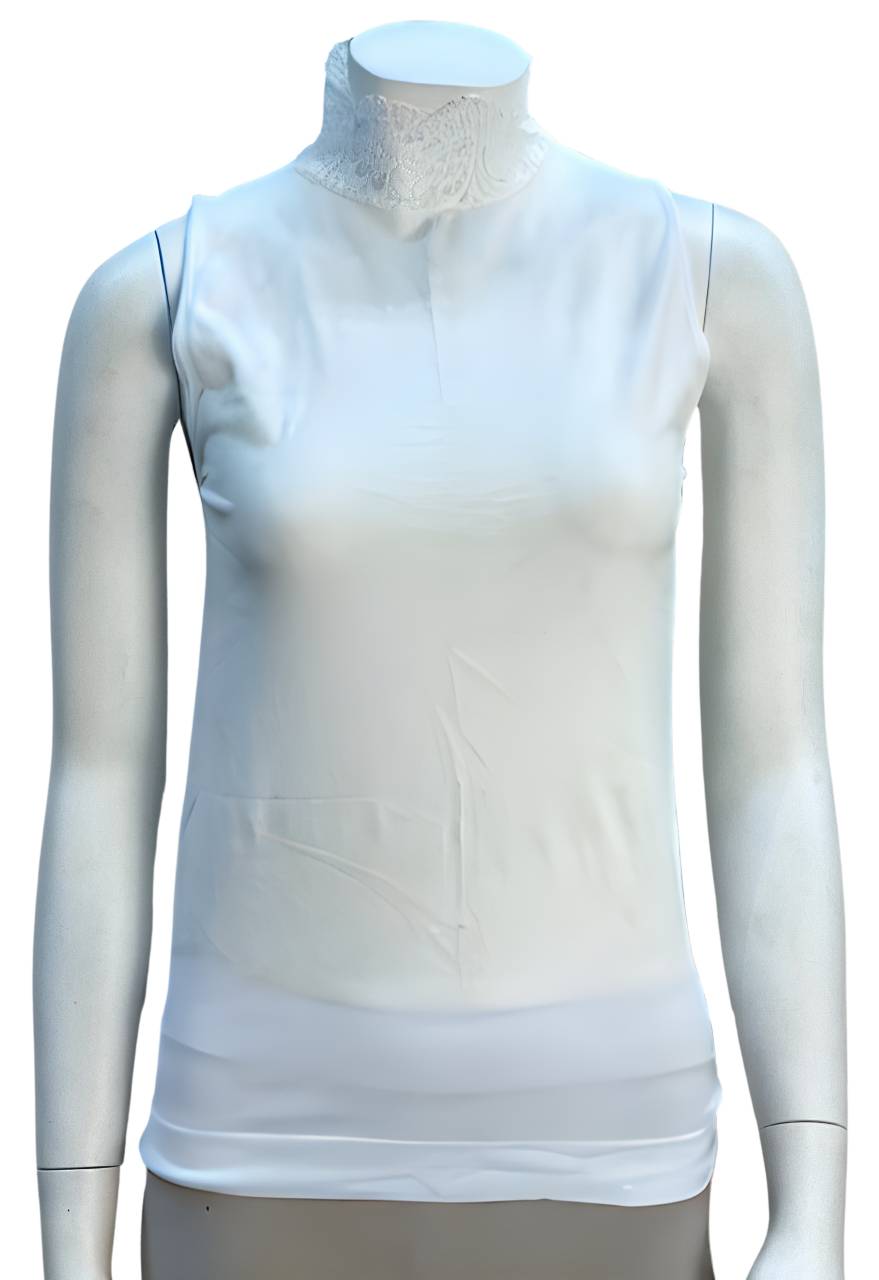 Tim og Simonsen - Top med blonde krave - Hvid L/XL