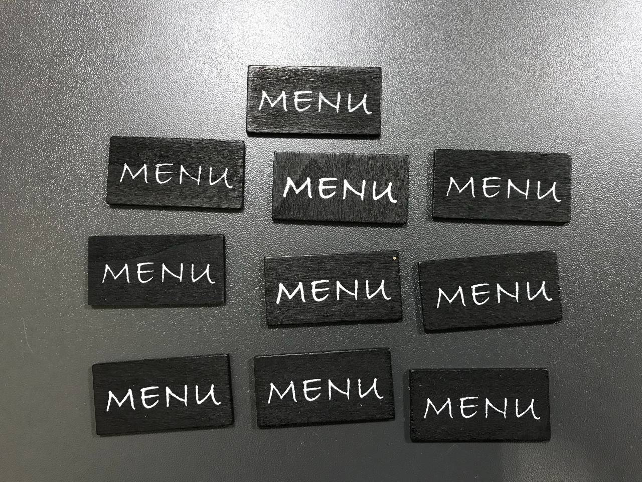 Træskilte - Menu - Pose med 10 stk.