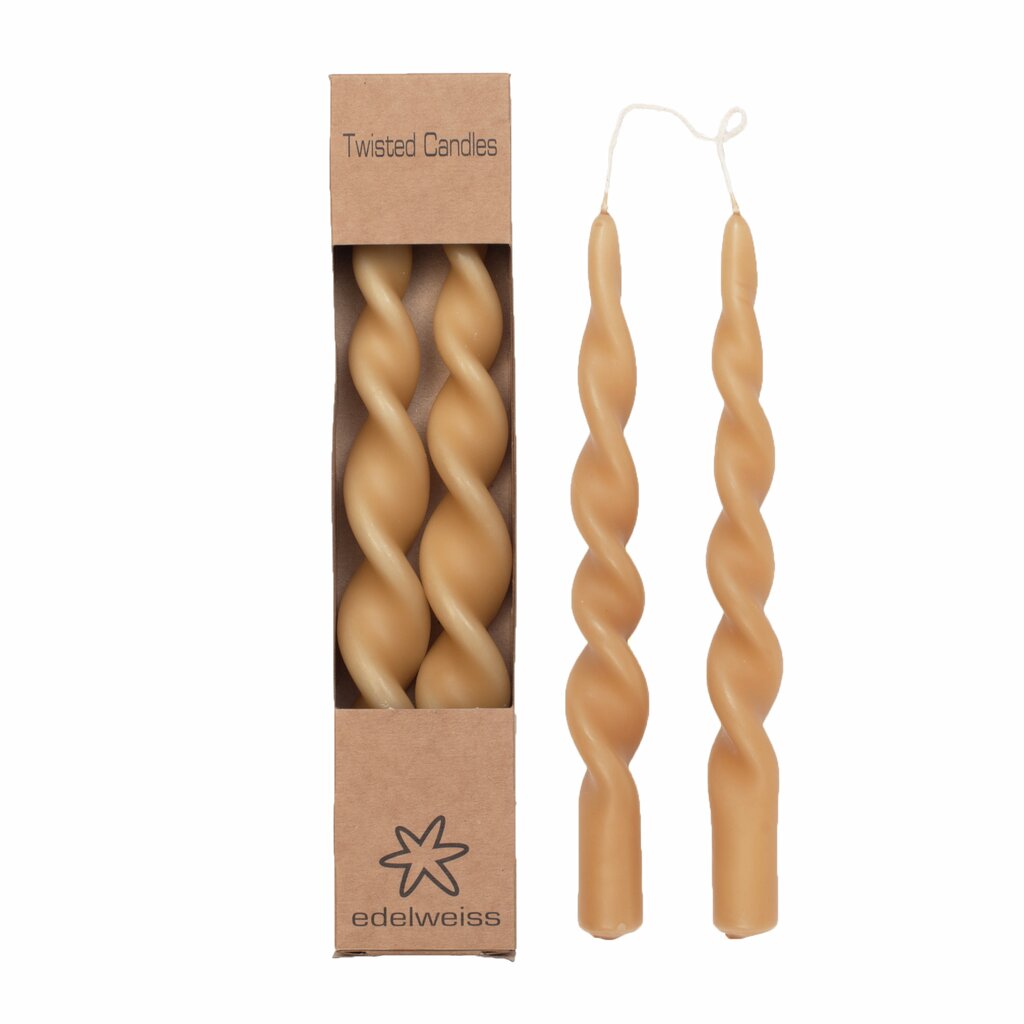 Twistet stearinlys - Stage lys - Amber guld