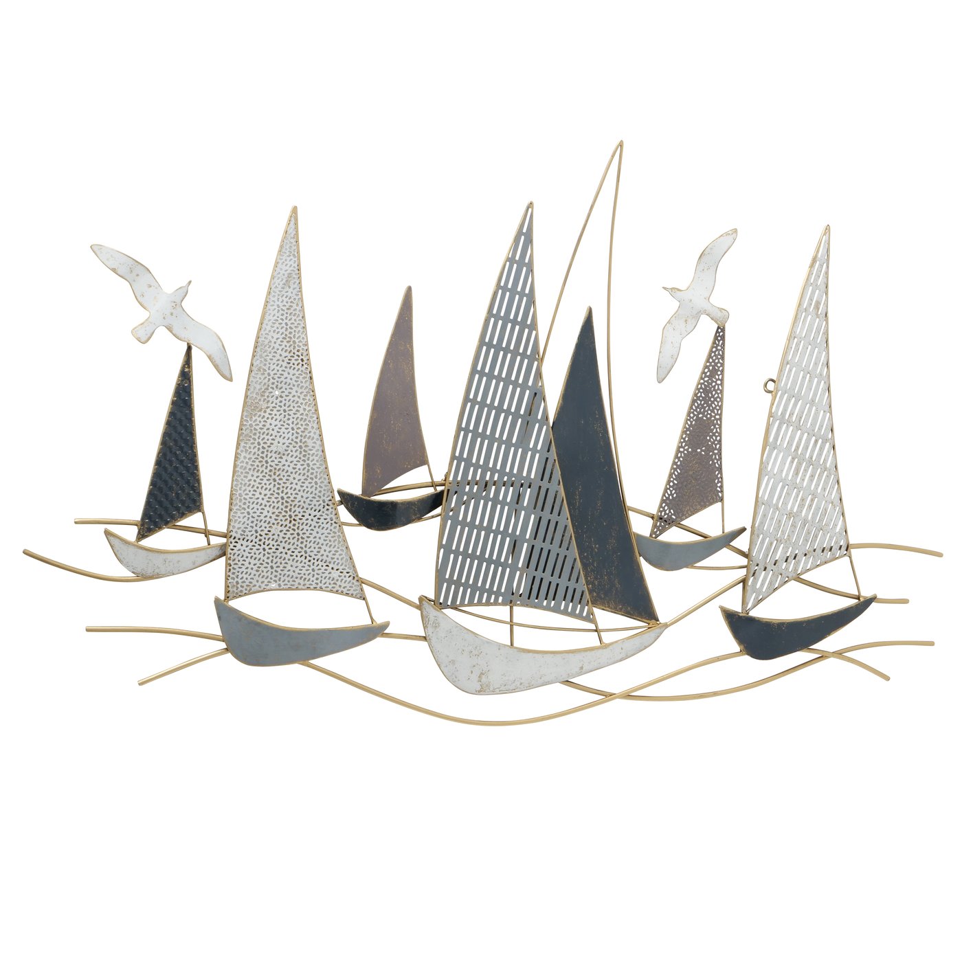 Vægdekoration - Maritim vægophæng i metal - 69x109cm.