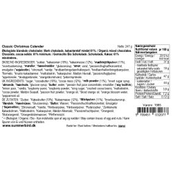 Summerbird - Classic Christmas - kologisk Chokolade Julekalender - 260 g