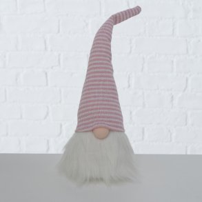 Nisse Kurt med lyserd hue med hvide striber