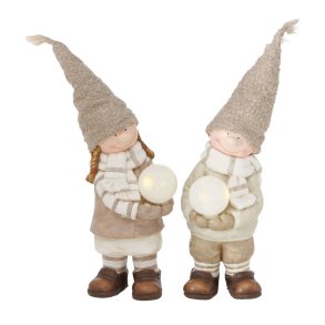 Figur - Vinterbrn med lys kugler