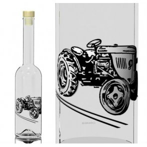  Glasflaske med traktor - 500 ml.